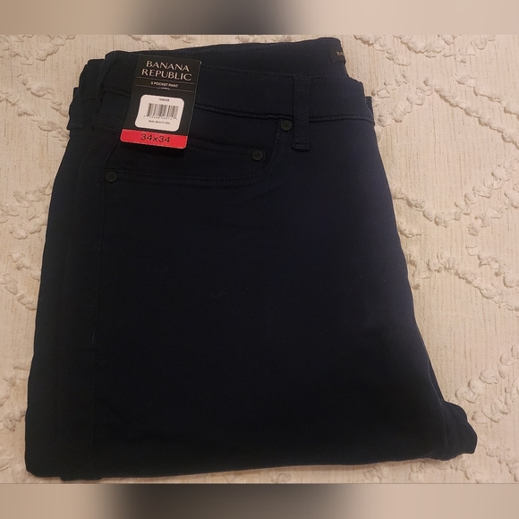 (2) Banana Republic Men's Navy & Khaki Slim Jeans - Picture 2 of 7